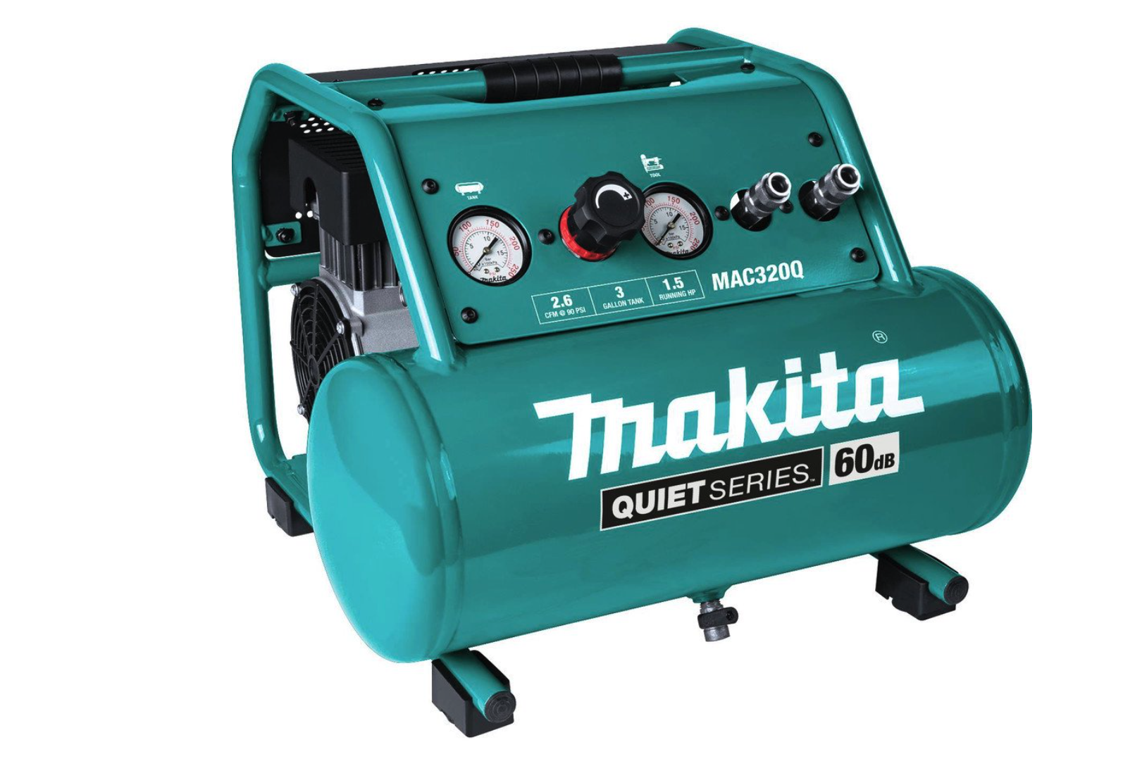 New in box, Makita MAC320Q Quiet Series 1-1/2 HP, 3 Gallon, Oil-Free, Electric Air Compressor