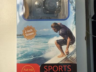 HD 1080p Sports Cam with 2-inch Screen, Waterproof 30M, Wide Angle Lens, 900mAh Battery