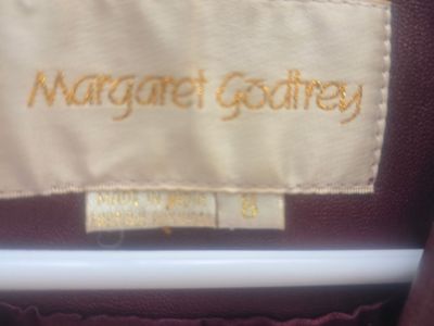 Vintage Margaret Godfrey Burgundy Genuine Leather Blazer Jacket – Size 8