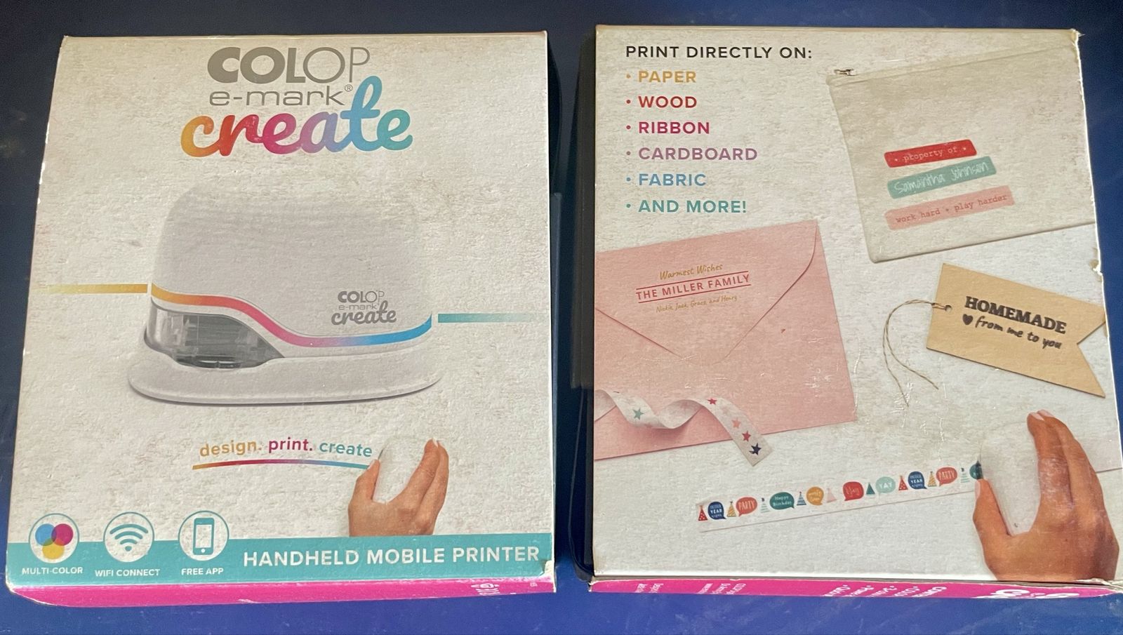 New! Colop e-mark create Handheld Mobile Printer - Multi-Color, Wi-Fi, Free App for Custom Prints