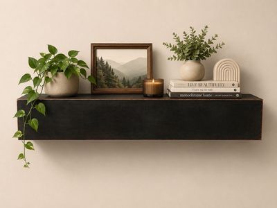 House of Mercier 50” Leather Floating Shelf