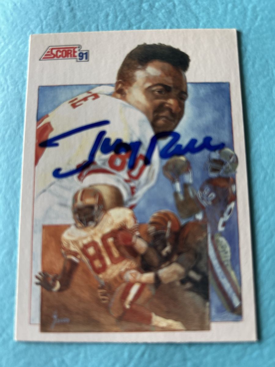 Jerry Rice Autograph NFL San Francisco 49ers Hand Signed 1991 Score Football Card
