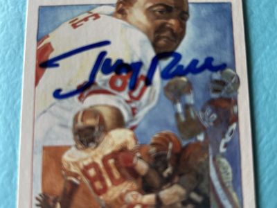 Jerry Rice Autograph NFL San Francisco 49ers Hand Signed 1991 Score Football Card