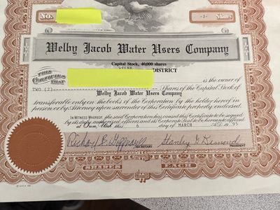 Welby Jacob water shares