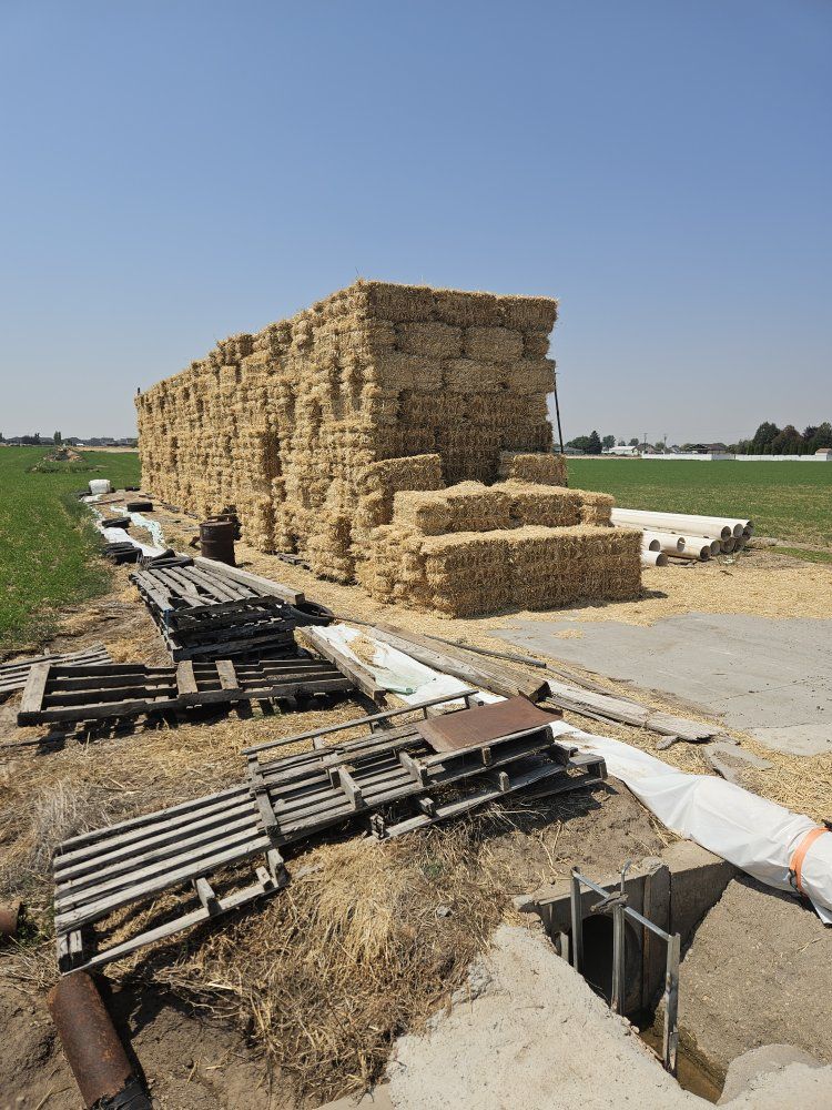 Stacked Straw Bales for Agricultural Use or Livestock Bedding