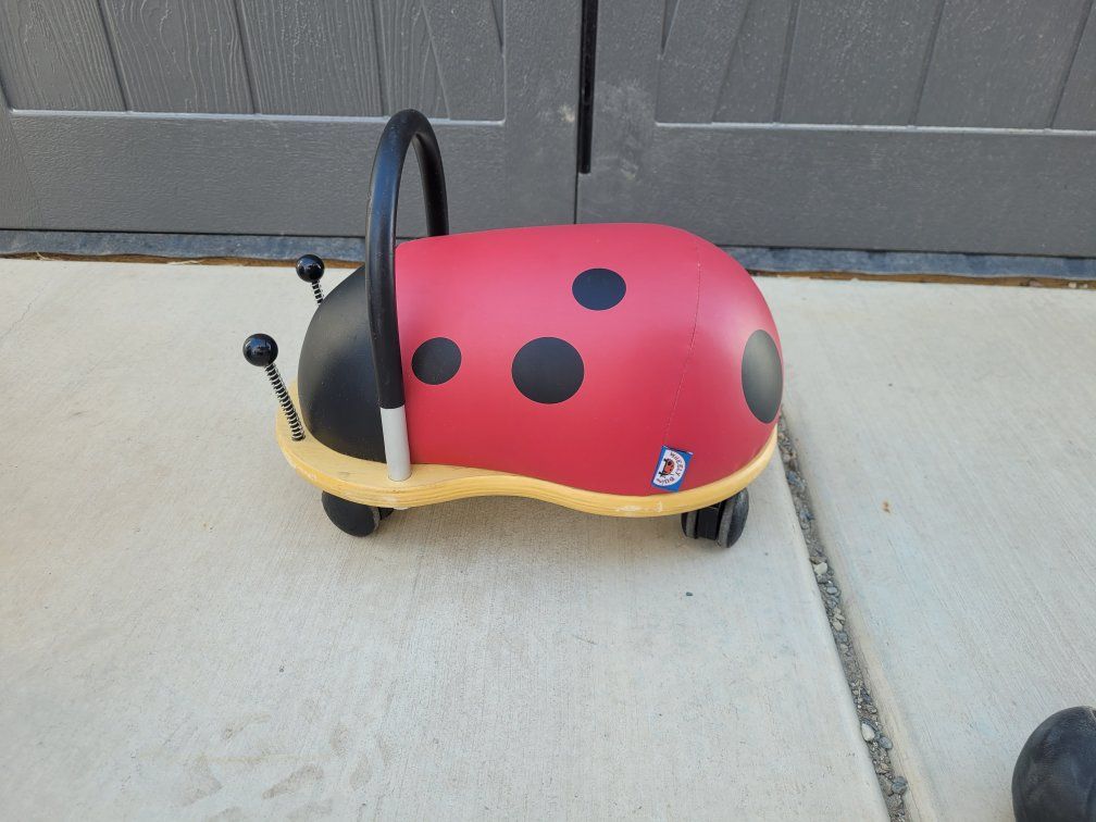 Wheely Bug Ladybug Ride-On Toy - Small Size for Toddlers, Multi-Directional Wheels