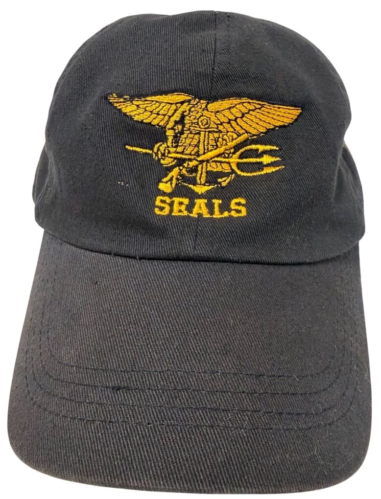 Navy Seals Distressed Black Unisex Adjustable Hat