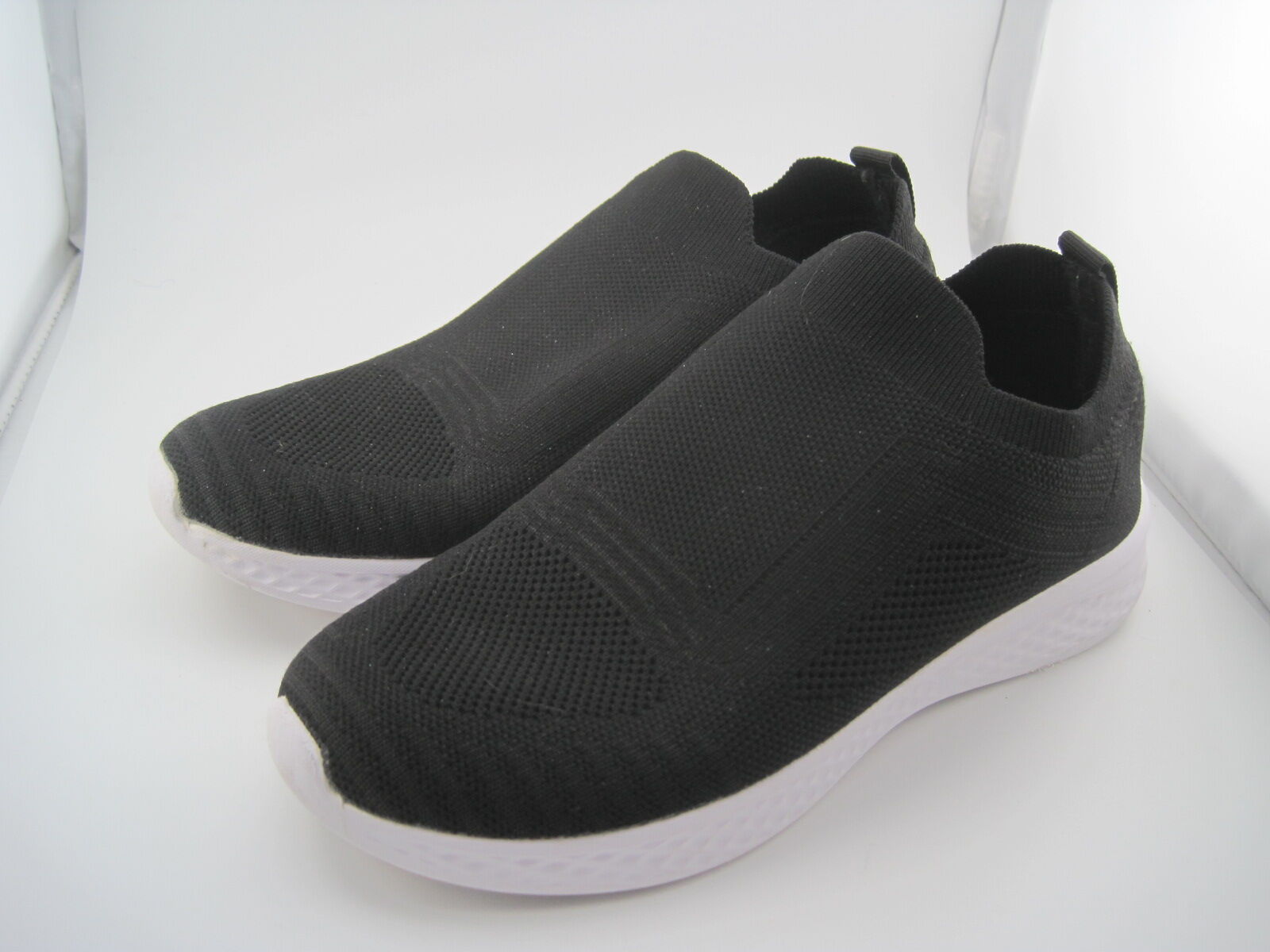 CUSHIONAIRE Women's Dorsey Stretch Knit Slip on Sneaker Memory Foam Black Size 8