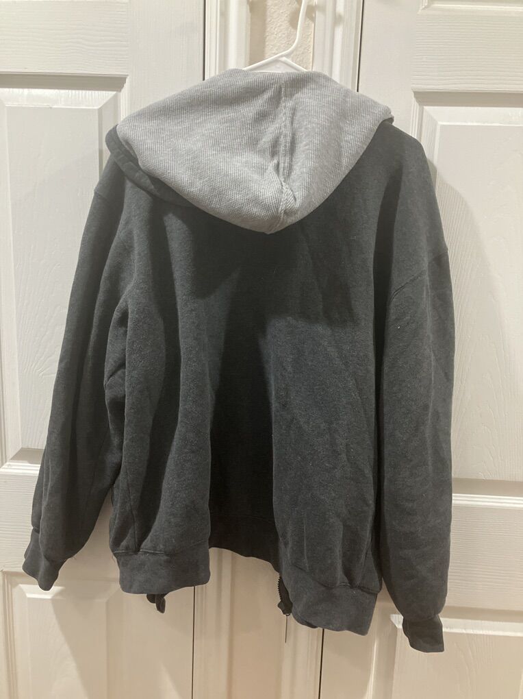 Gray Zip Up Insulated Hooded Sweat Jacket