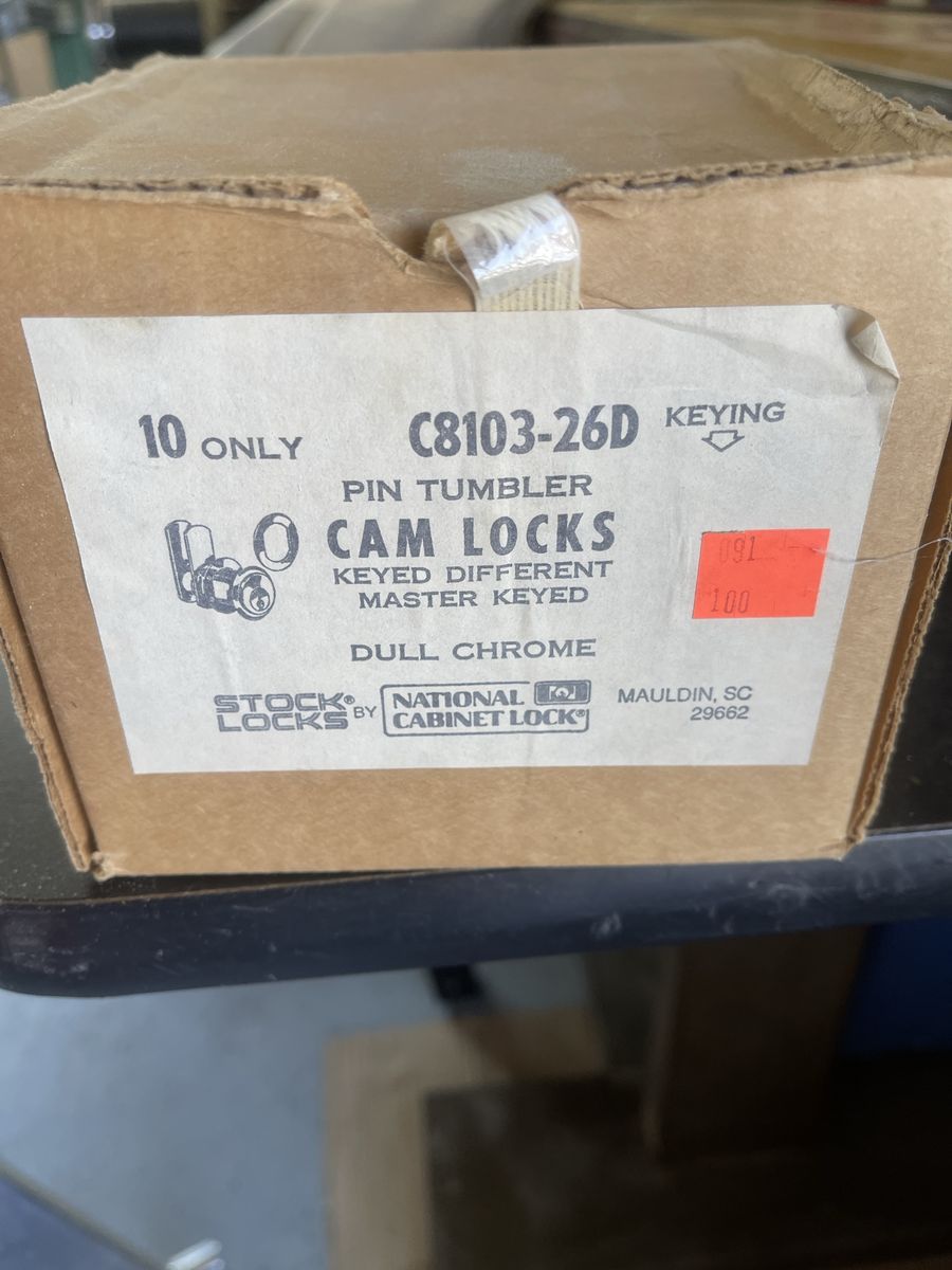 National Cabinet Lock C8103-26D Pin Tumbler Cam Locks - Dull Chrome - 20 Count, Keyed Different