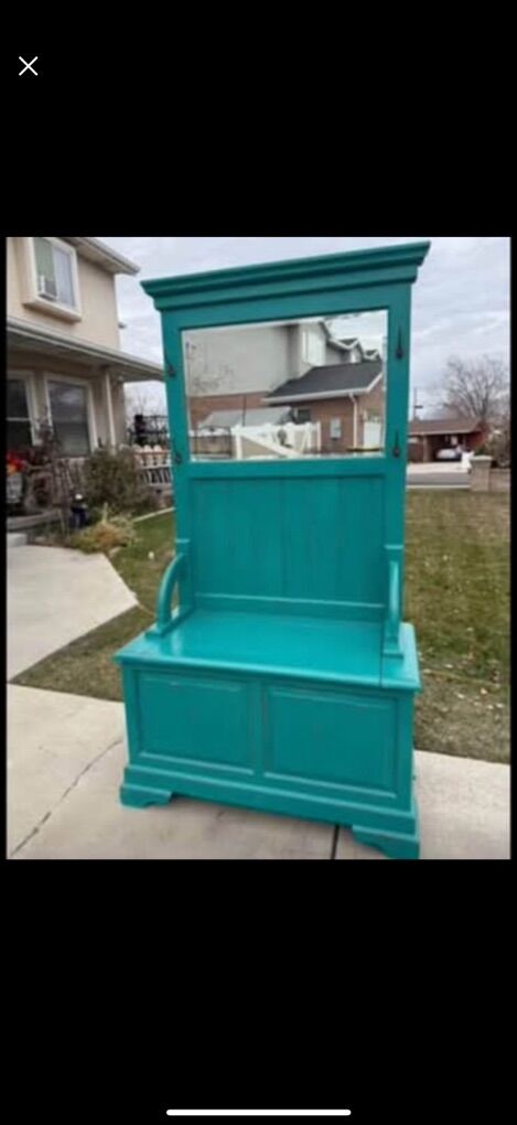 Beautiful Farmhouse teal Hall Tree