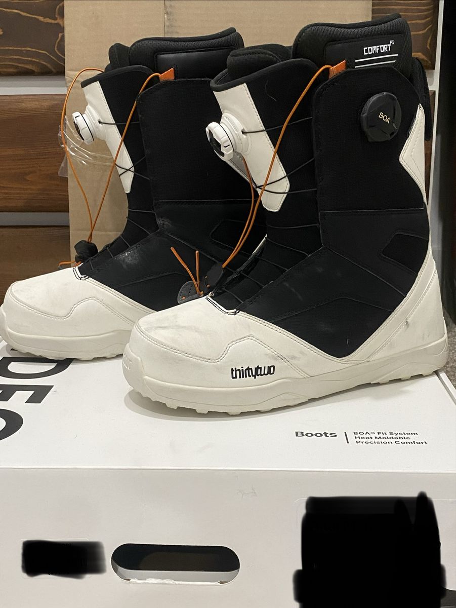 ThirtyTwo Men's Snowboard Boots - Black/White, BOA Fit System, Size 13