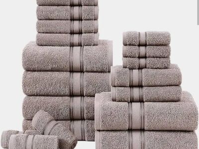 New Lane Linen 100 Percent Cotton 18 Piece Bathroom Towel Set