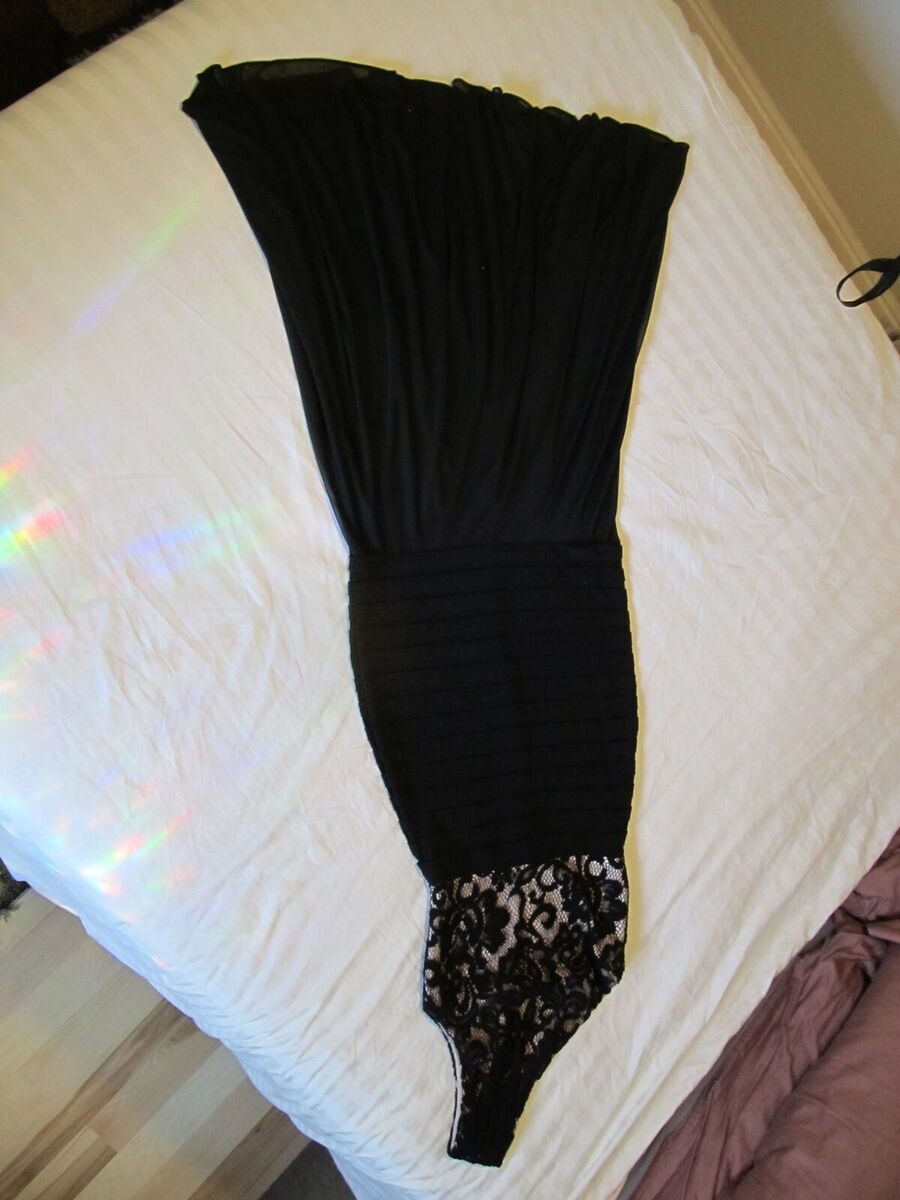 Black Lace and Chifon Floor Length Gown Size 0