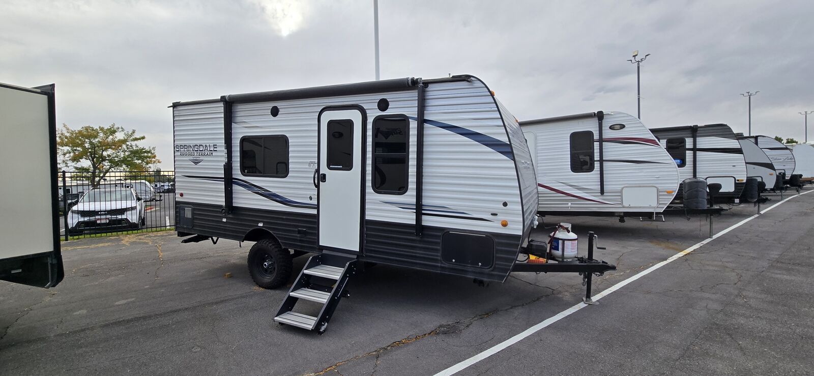 Lightweight rugged camp trailer for rent.
