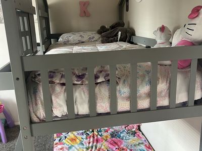 Gray Playhouse Bunk Bed - Twin over Twin Treehouse Design