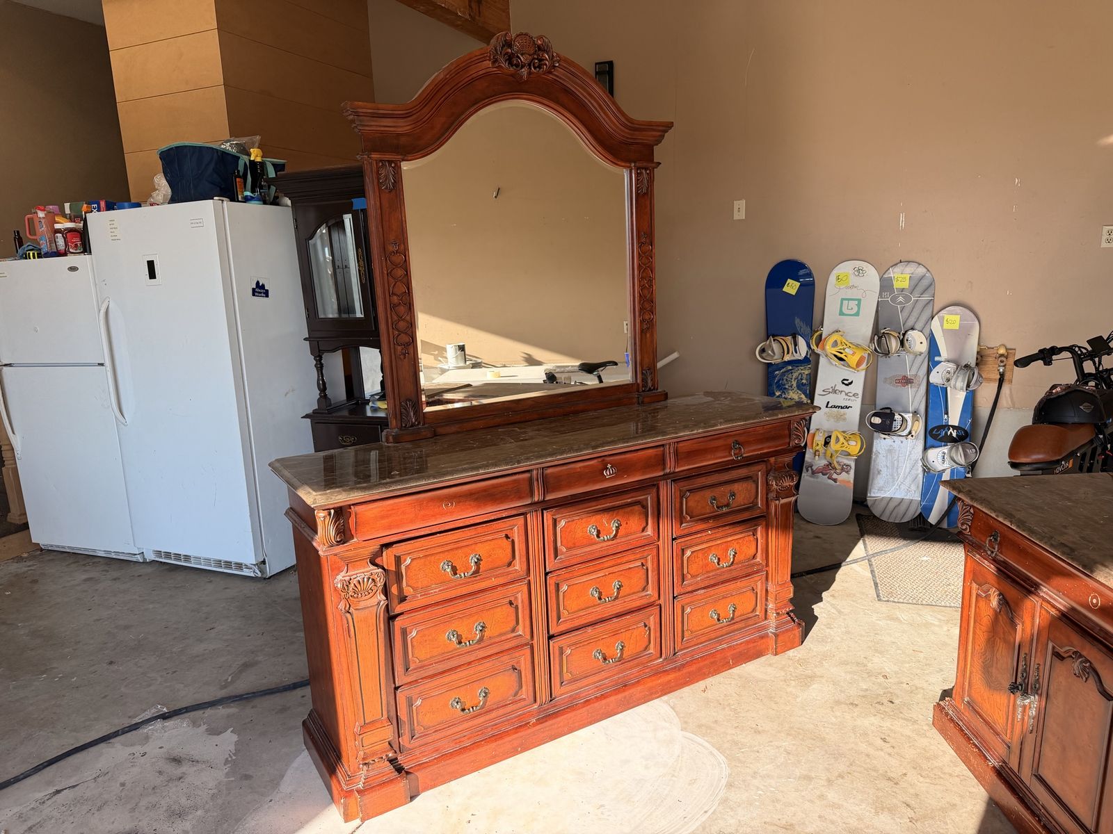 FREE!  Classic Wood and Marble bedroom set 4 Piece
