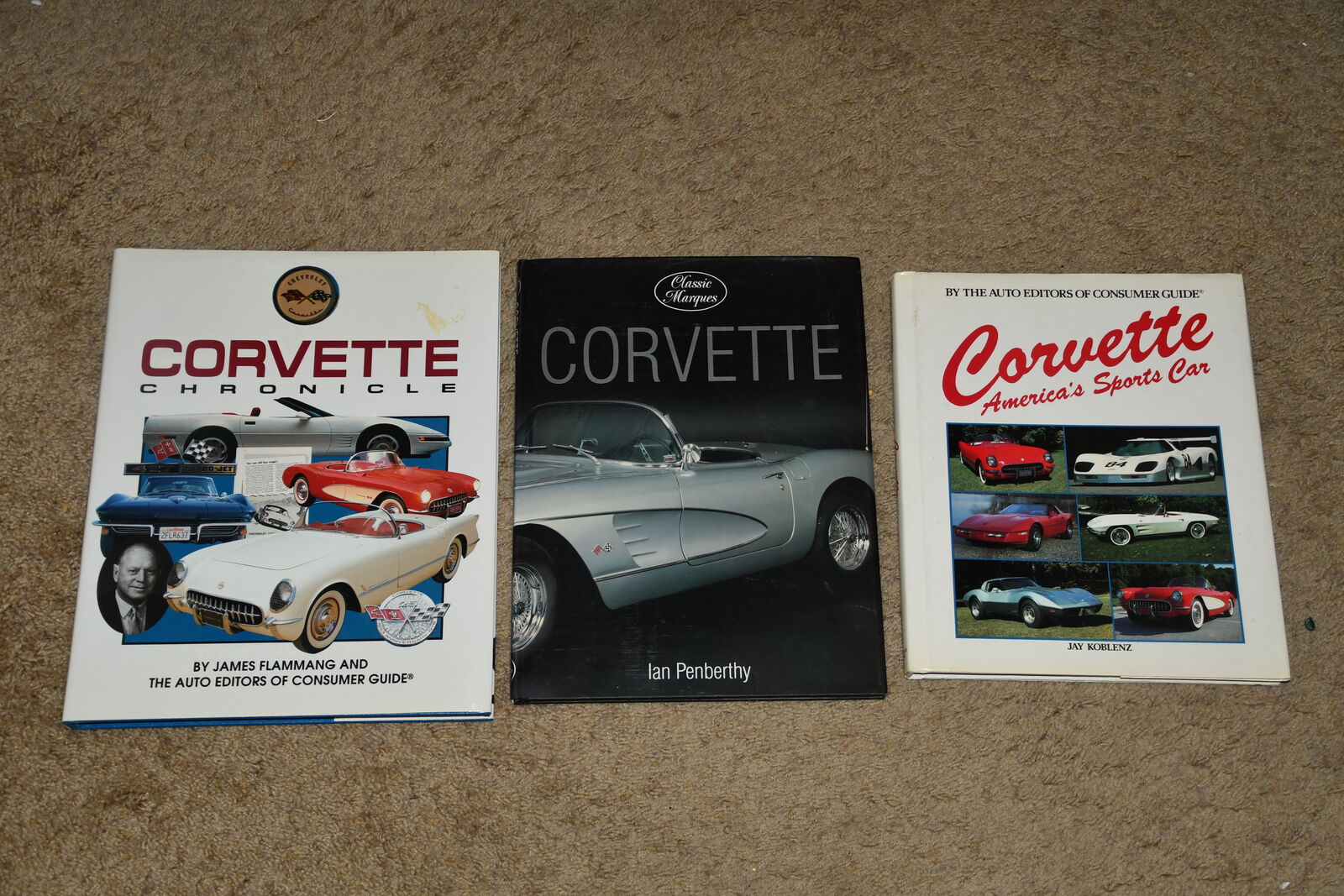 Lot of THREE New Condition Corvette Books with slip covers