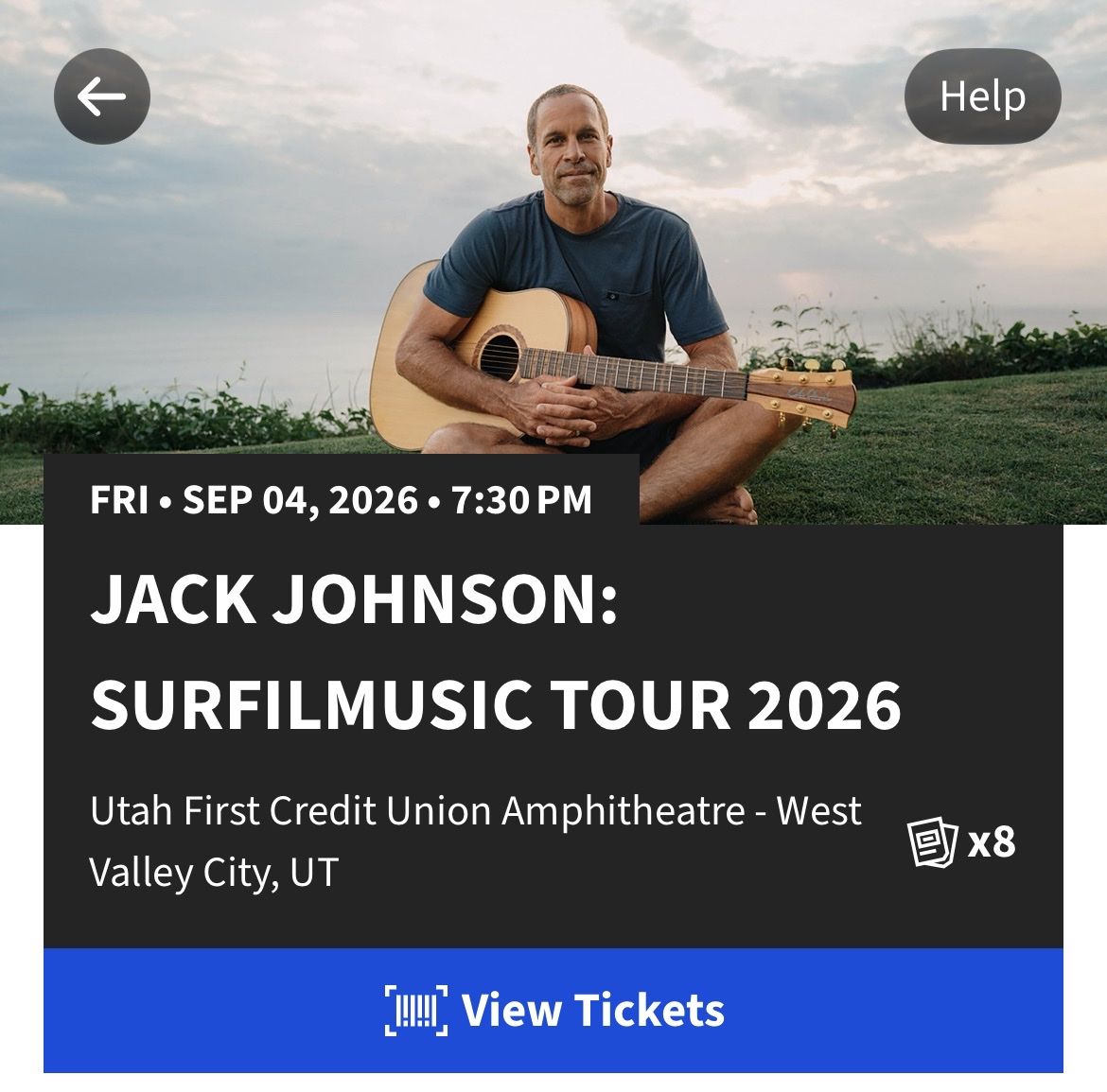 Jack Johnson - 2 or 4 seats available