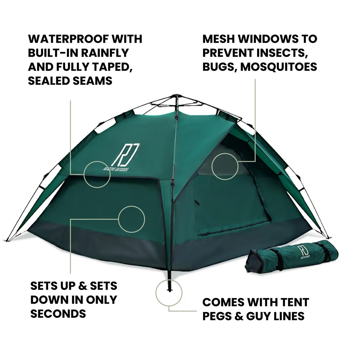Reactive Outdoor Tent - 3 Second Tent - up to 2 person
