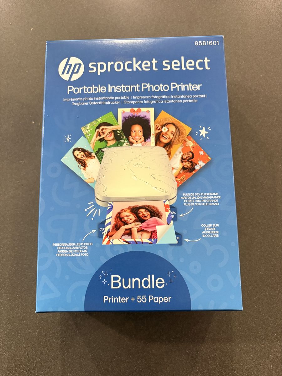 HP Sprocket Select Wireless Sticker Photo Printer Bundle 55 Prints Included