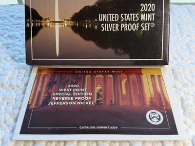 2020 United States Mint Silver Proof Set with West Point Special Edition Reverse Proof Jefferson Nickel