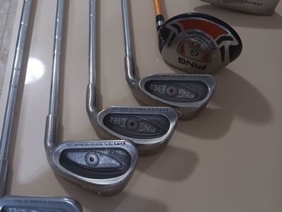 Ping Eye 2 Irons Black Dot 6, 7, 9, W Clubs, Ping G10 15.5* 3 Wood Fairway Proforce V2 High Launch 75g Regular Flex & Nike Ignit