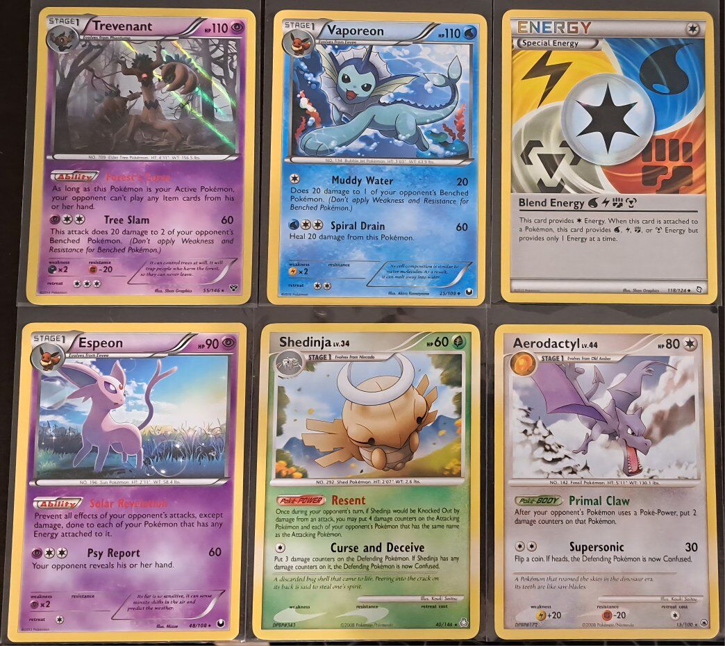 2008-2012 Vintage 6 Card Pokémon Lot - NM