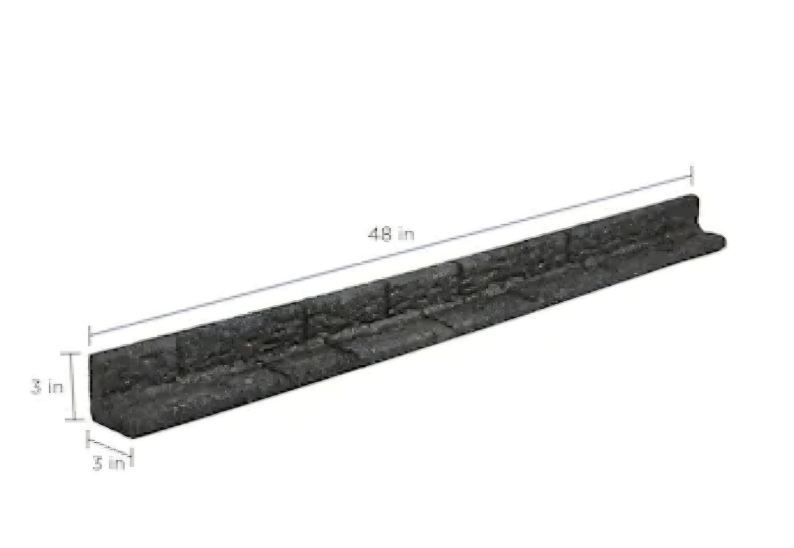Rubber Landscape Edging 4'X3" L Shape