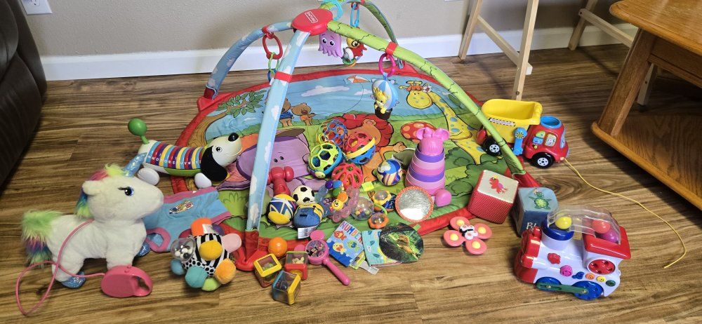 Toy Lot (Baby activity mat, electronic dump truck,