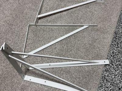 13” x 20” Heavy-Duty White Steel Shelf Brackets – Set of 4