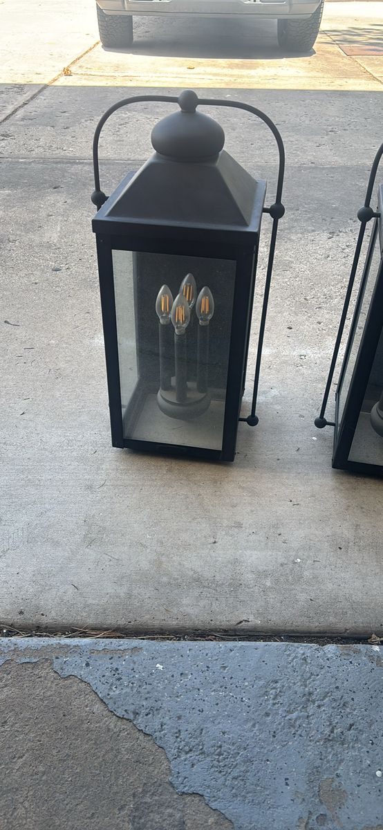 3 Black Outdoor Lights