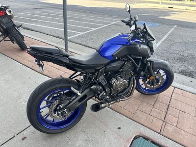 2018 Yamaha FZ-07 / MT-07 Naked Motorcycle - Blue with SC-Project Exhaust