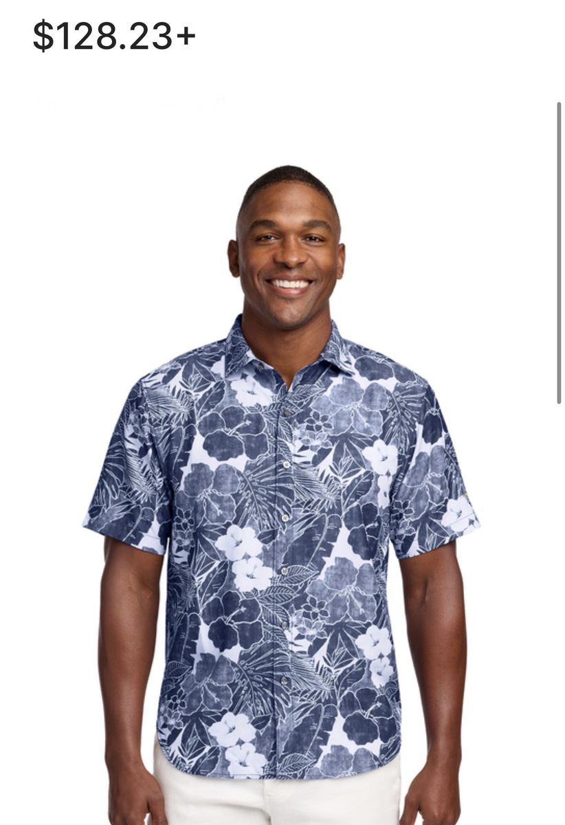 Tommy BahamaCoconut Point Playa Flora Short Sleeve Shirt size small