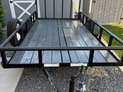 Big Tex 35SA Single Axle Utility Trailer with Rear Ramp Gate and Spare Tire - For Rent