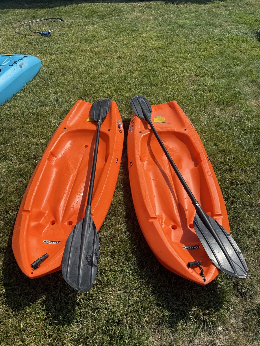 Lifetime Wave Kids Kayaks With Paddles - $65 Each