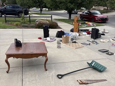 Everything Free on the curb until 7:30 pm. Updated as of 5:00 pm. Giant garage sale! Sat. July 18th 7:30-2:00