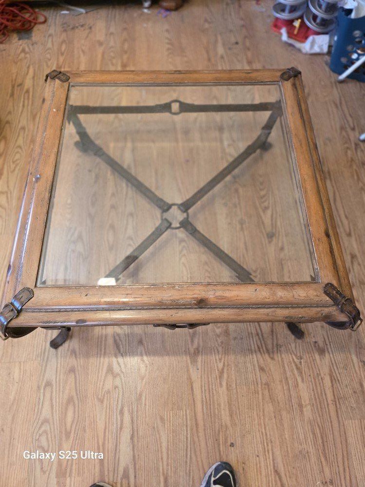 Vintage Jacques Adnet/Hermes Style Coffee Table