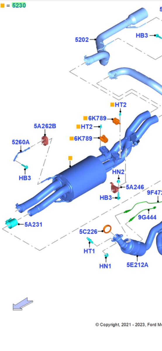 OEM 2025 v6 Ford raptor exhaust (mid section)