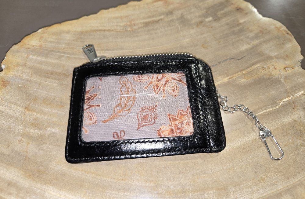 HOBO Black Leather Euro Slide Card Case & ID Walle