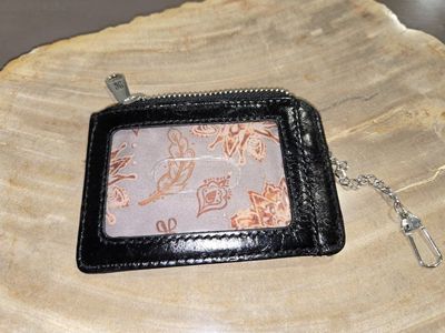 HOBO Black Leather Euro Slide Card Case & ID Walle