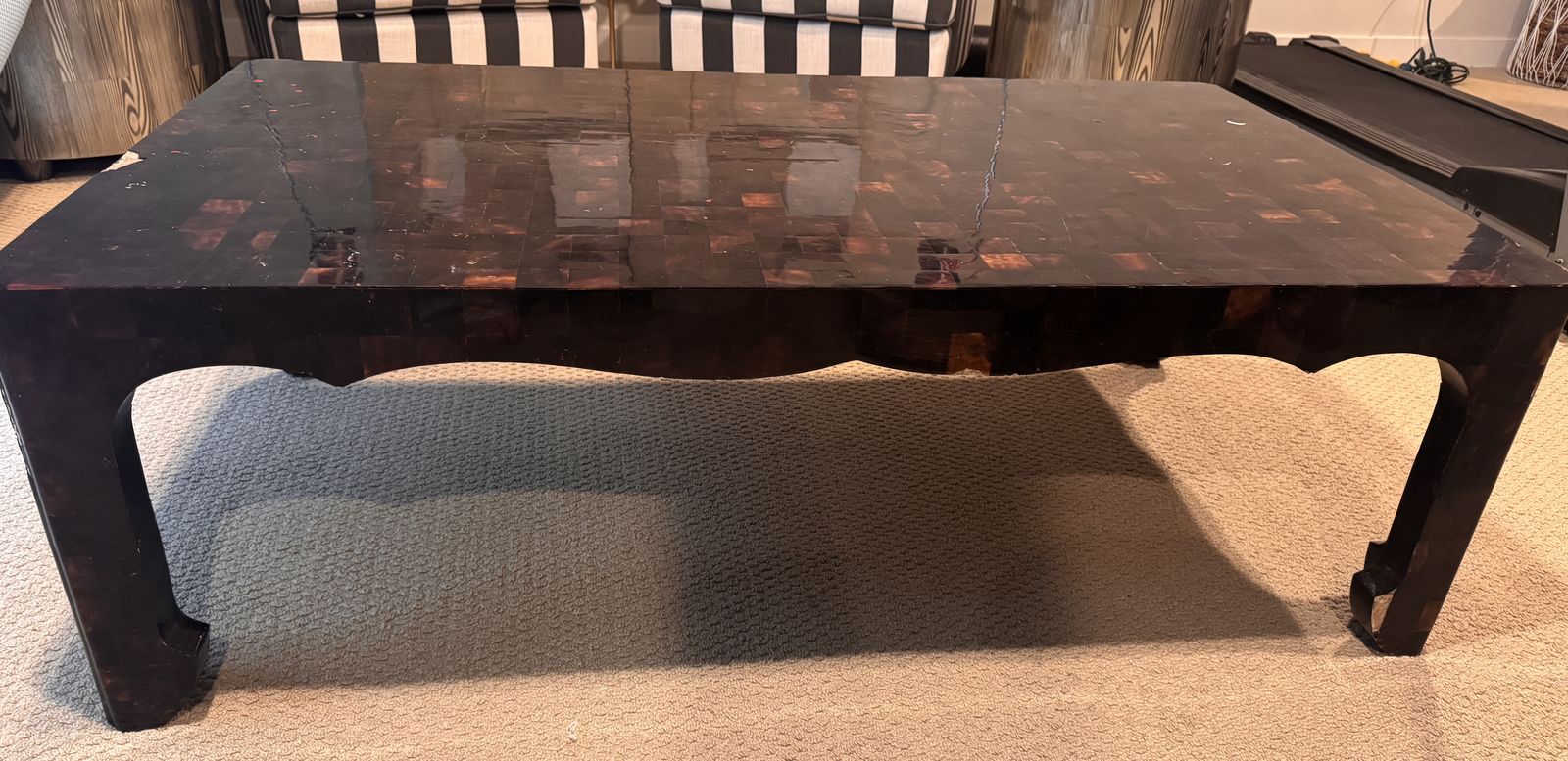 Oly studio dark shell coffee table. Purchased through Alice lane.