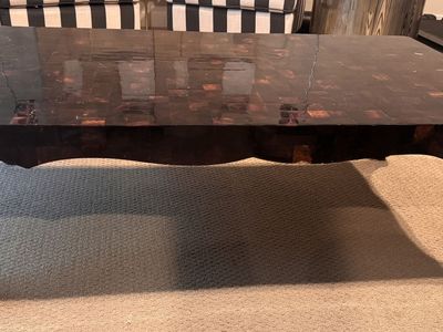 Oly studio dark shell coffee table. Purchased through Alice lane.