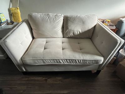 Velvet Cream Loveseat