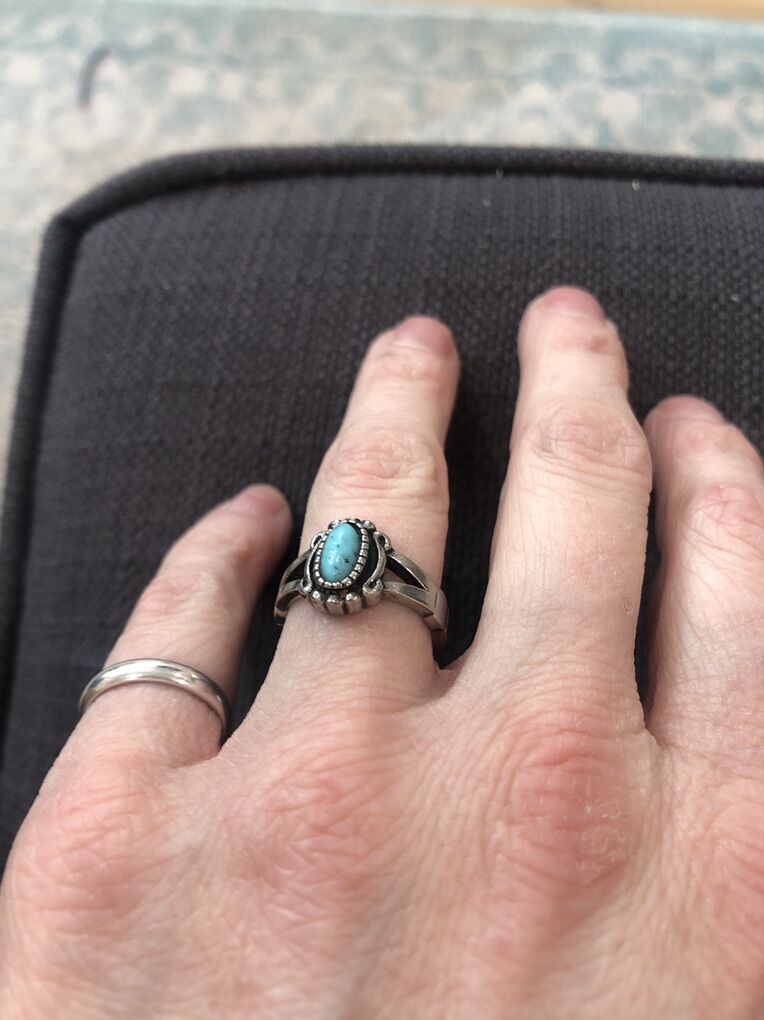 Turquise Silver Ring Size 6