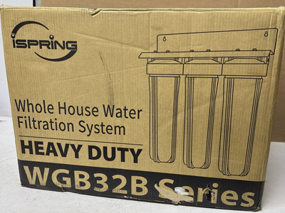 iSpring Whole House Water Filter System WGB32BM 3-Stage Reduces Iron, Manganese