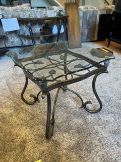 Glass and Metal side table