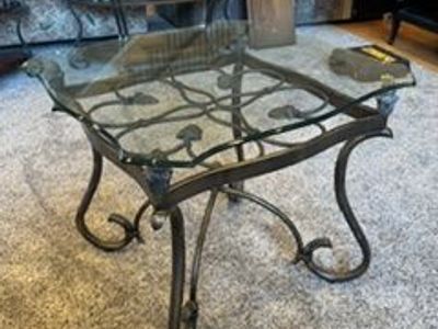 Glass and Metal side table