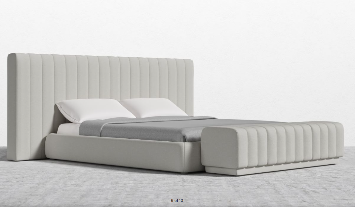 Rove Concepts, Berlin Bed-Modern Felt-Alesund-King, Dreamcloud King Mattress, Berlin Bench-Modern Felt-Alesund