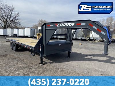 8.5x24 Lamar FA Gooseneck Deckover Tilt Trailer - 14K GVWR -